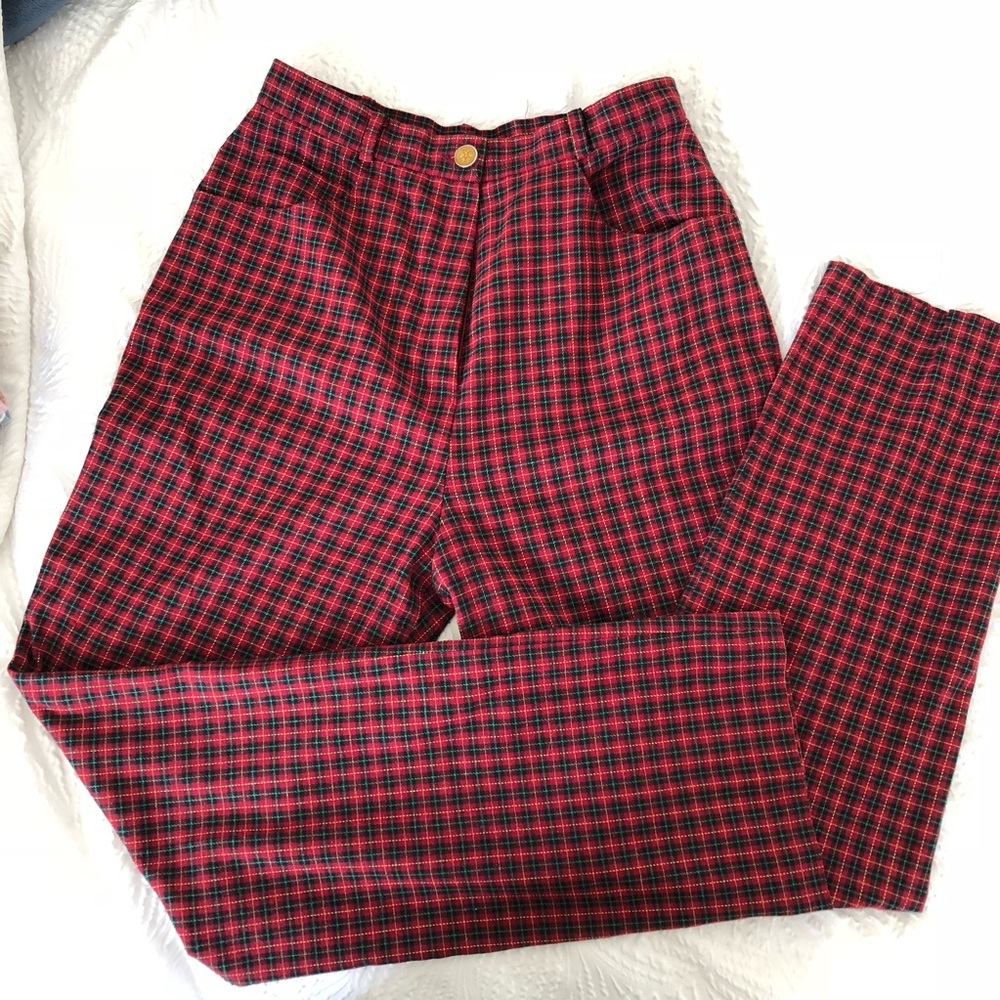 Red high-waisted pants